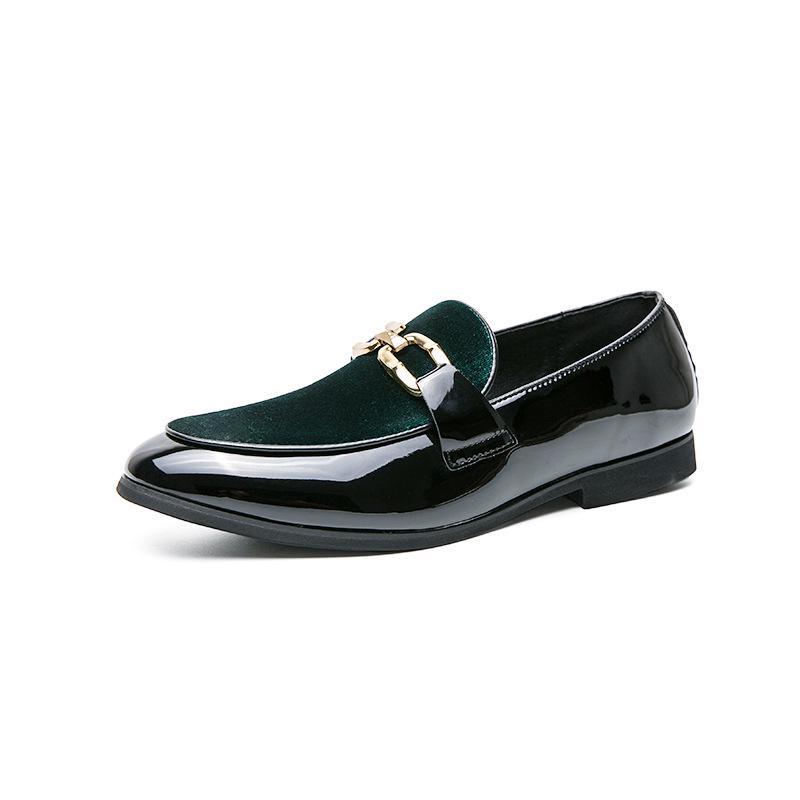 Men s Casual Slip-On Leather Shoes - Spring/Autumn, British Style, Large Size 45 (Extra Large +3 CNY)