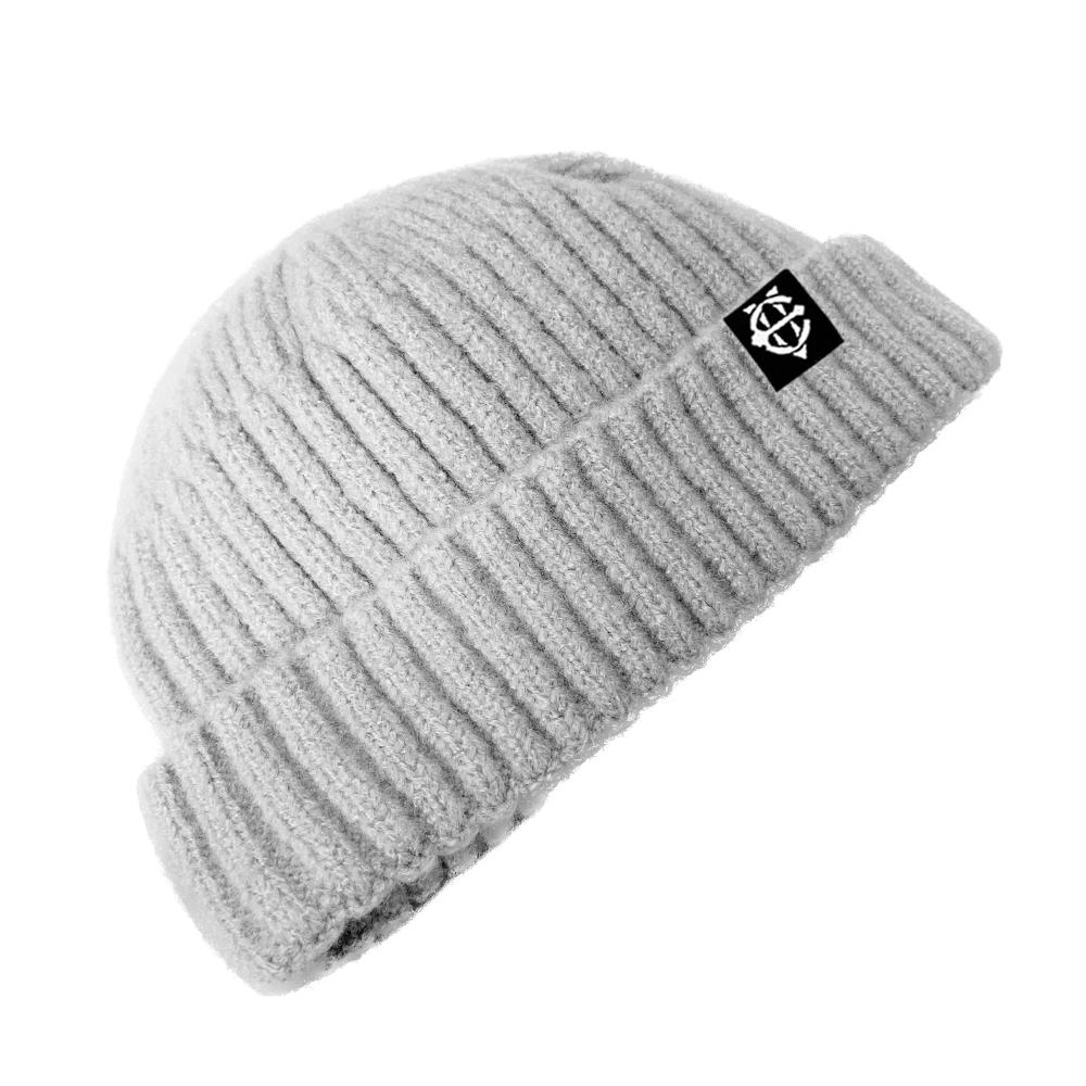 EIGHTVOLUME Ev Fleece-Lined Ribbed Short Beanie (Gray)