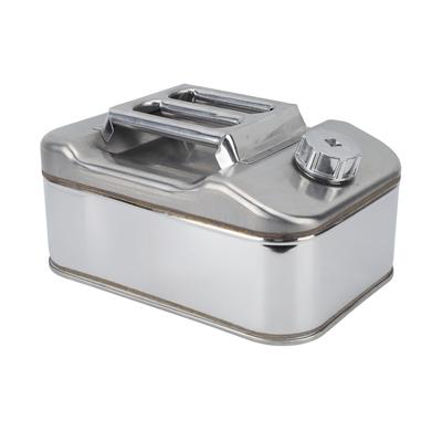 Silver 2.6 Gallon 10L Fuel Can Stainless Steel Liquid Water Gas Jug Container for Car Mower