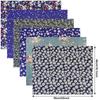Set of 8 Cotton Quilting Fabric Scraps for Patchwork and Cute Cut Cloths Blue with Chrysanthemum 100% Crafts, 46x56cm, (Dark Design)