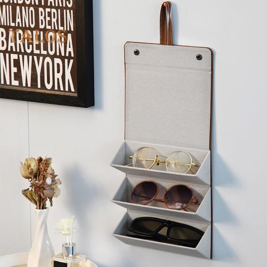 Etui na okulary podróżne składane zapięcie zatrzaskowe pętla do zawieszania wewnętrzne lusterko okulary przeciwsłoneczne organizer na biżuterię skóra wegańska ochronna torba do przechowywania