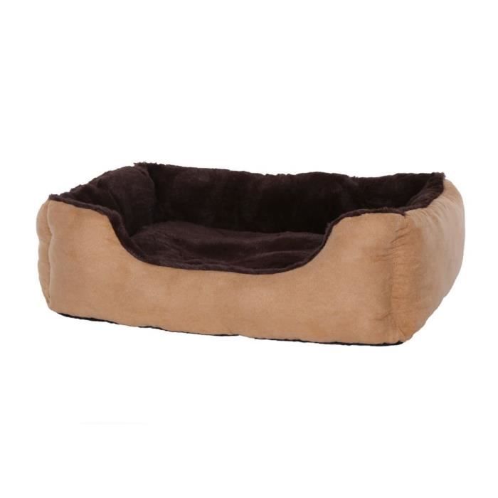 Lit pour chien - dibea - db00511 - coussin réversible - 60 x 48 cm - marron/beige