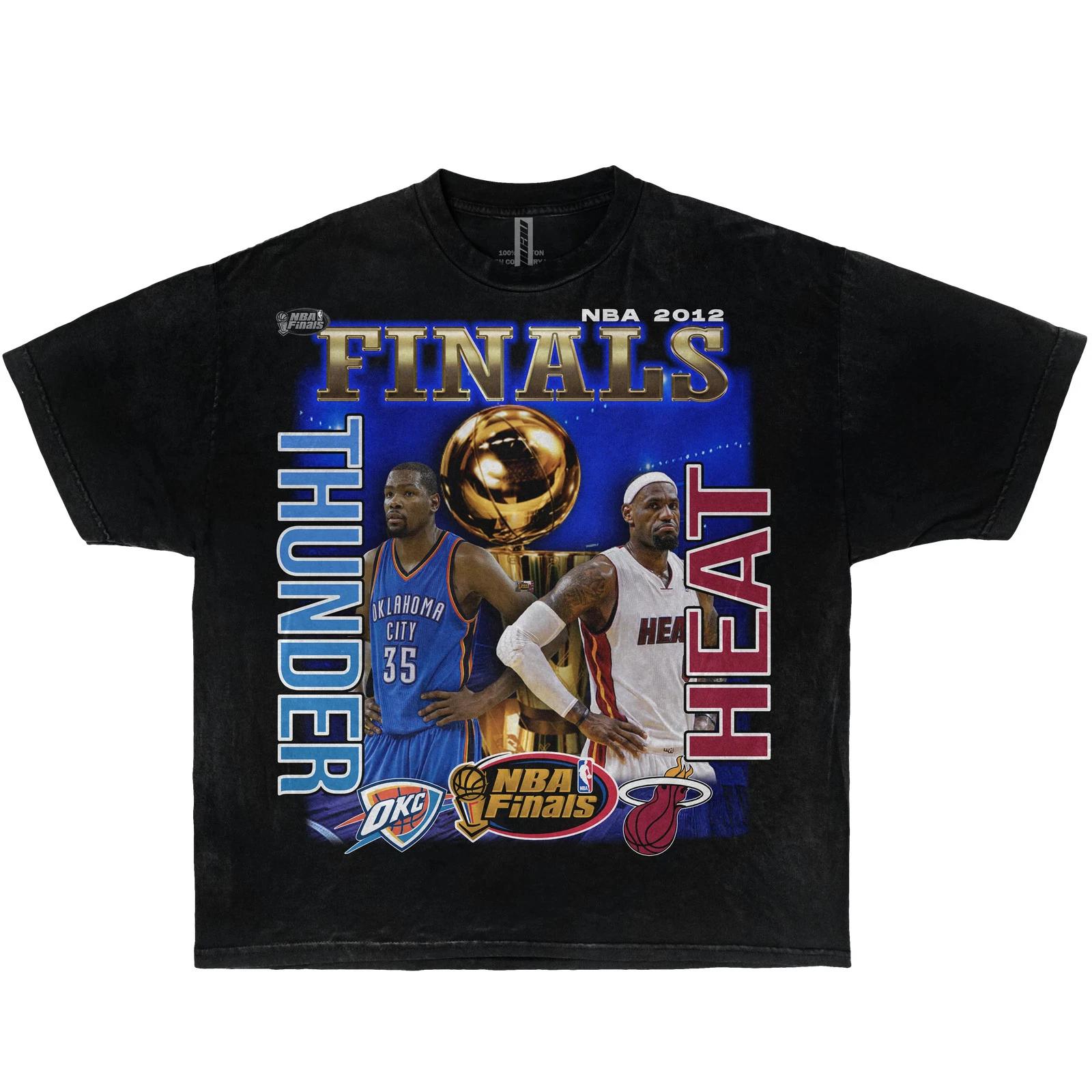 

2012 Finals Thunder Vs Heats Lebron Durant Boxy Vintage Shirt Basketball Tees S