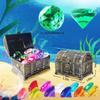 Gemme Subacquee Giocattoli per Piscina, 20 Grandi Diamanti Colorati con Scatola Tesoro del Pirata, Giocattolo Subacqueo per Bambini, per Regalo Piscina Allenamento Nuoto Sott'acqua