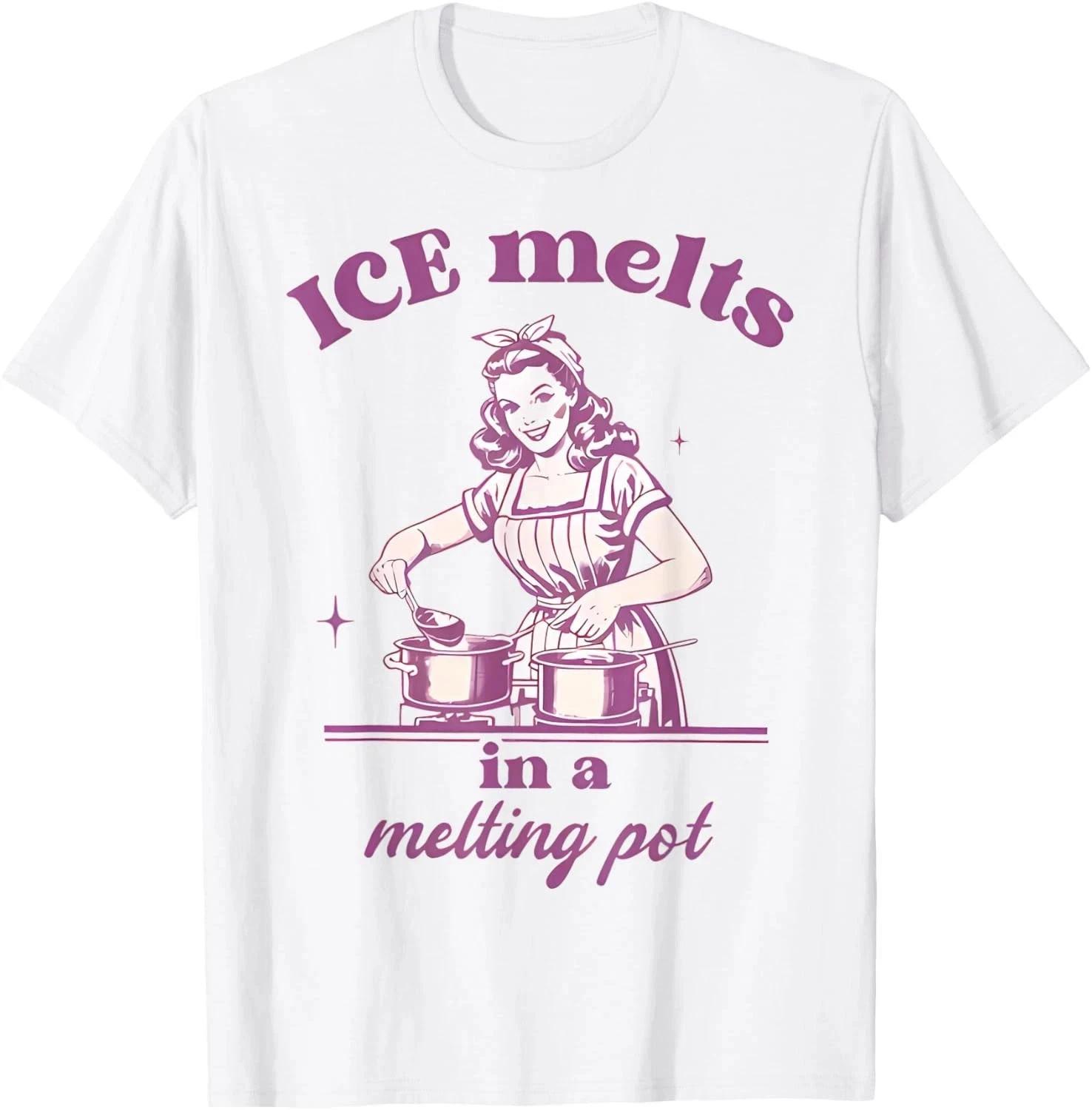

ICE Melts in a Melting Pot Vintage Retro Anti-ICE Unisex T shirt 2XL