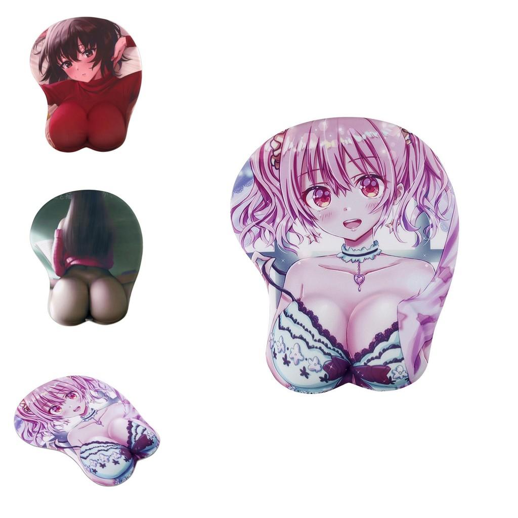Soft And Ergonomic Two-dimensional Mouse Pad With 3d Chest Anime Design For Comfort
