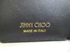 Authentic Jimmy Choo Metal Logo Black Leather Trifold Wallet Compact Wallet NAIMA #a789  Refurbished