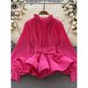 Vintage Court Style Waist-Controlled Lace-up Chic Long Sleeves Shirt