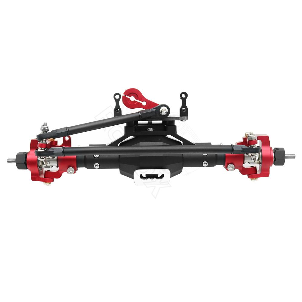 CNC Aluminum Diamond-Shaped Aluminum Alloy Complete Front & Rear Axle for 1/10 RC Crawler Truck Axial SCX10 II  90046 90047