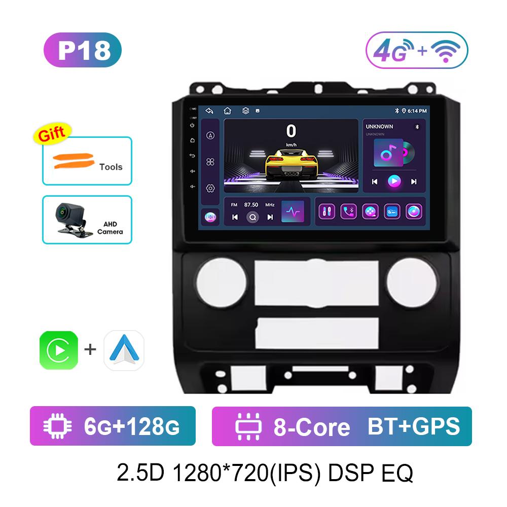 9 '' Car Video Multimedia Player DSP Stereo for Ford Escape 2007 - 2012 Carplay Android OS WiFi GPS 4G Bluetooth Split Screen