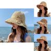 Trendy Ladies Straw Hat With Large Brim And Bow Breathable Sunshade Beach Hat