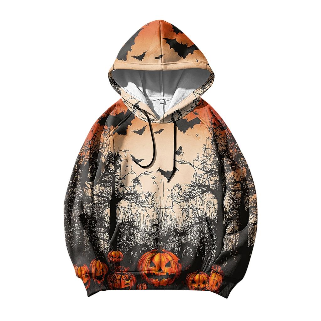 Men's Casual Loose Fit Hoodie with Pocket , Drawstring and Printed Design