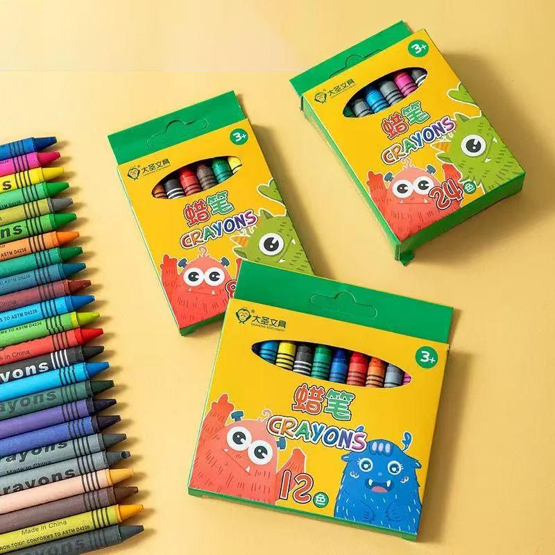 8/12/24Colors Wax Crayon Do not Dirty Hands Washable Crayons Drawing Painting Crayon Sticks Colored Wax Crayons Art Supply