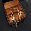 New S925 Copper Needle Korea Geometry Long Triangle Shape Tassel Earrings for Women Fashion Personalization Zircon Party Gifts