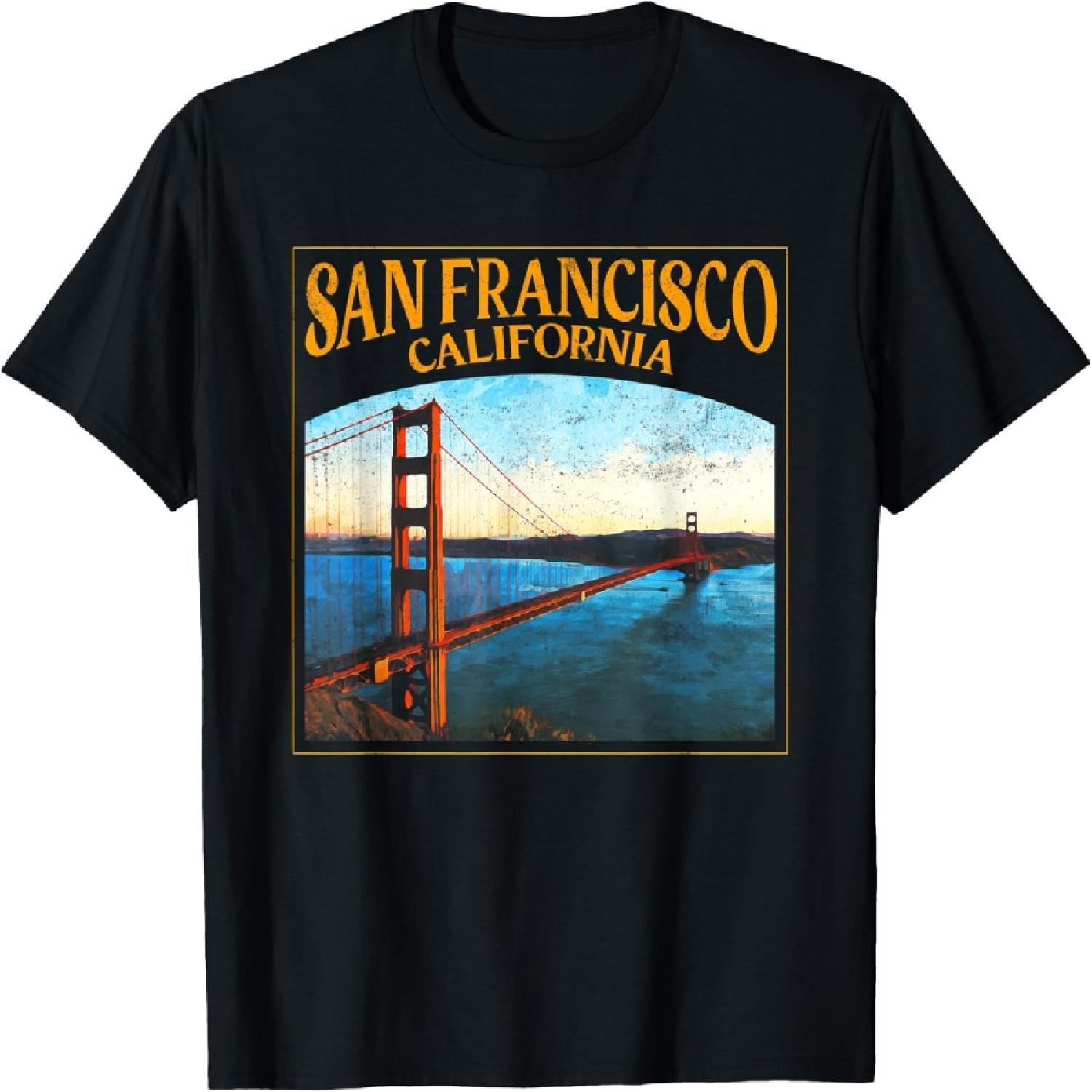 Закат Калифорния Сан-Франциско Мост Золотые Ворота Сувенирная Футболка S