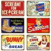 Wonder Bread Metal Signs Handmade Pies Vintage Poster Kitchen Decor Cafe Bar Shop Decorative Plate Food Cook Wall Sticker YI-154