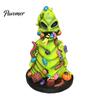 Rotten Green Creature Decor Rotting Halloween Figurines, Horror Statue with Colorful Worms, Resin Yard Creative Pumpkin Dice Ornaments for Patio