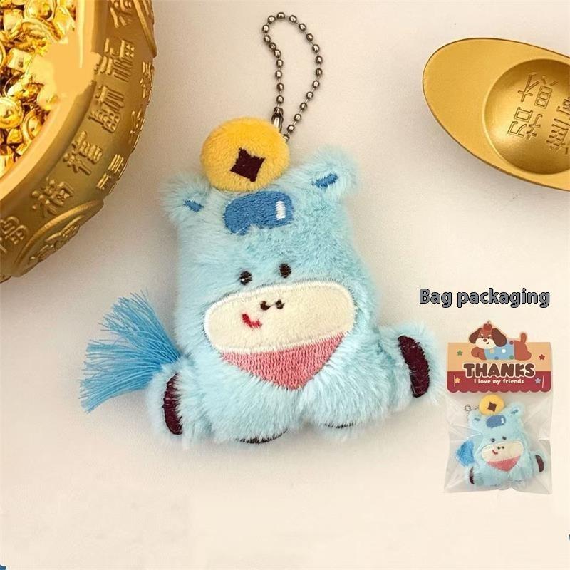 

Милая плюшевая кукла-пони Год Лошади , игрушка на удачу, брелок-подвеска для сумки, украшения для подвешивания, шарм для рюкзака, девчачий брелок, подарки на день рождения синий