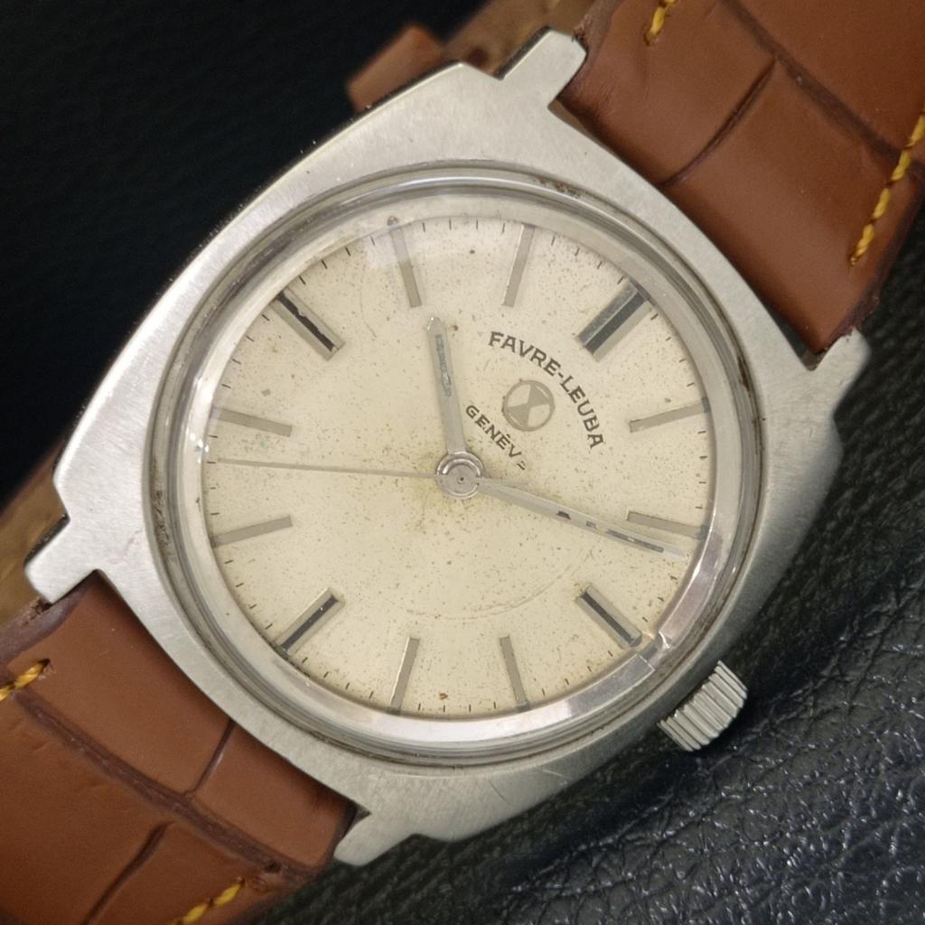 VINTAGE FAVRE LEUBA HAND-WINDING 253 SWISS MENS ORIGINAL DIAL WATCH a703831-1 R213f-a703831