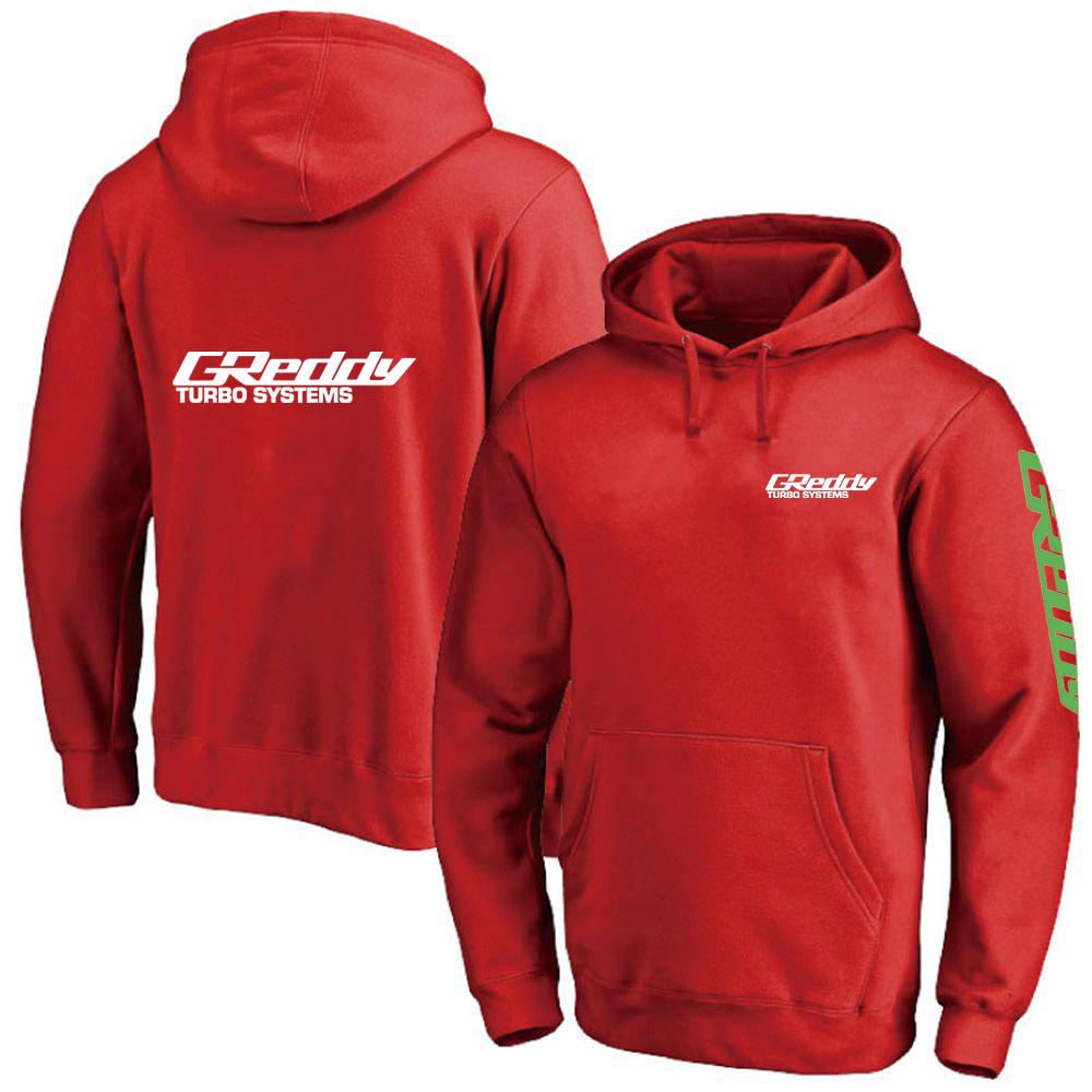2025 Frühling Herbst Herren GReddy Turbo Systems Logo Print Einfarbig Pullover Hoodies High Street Trendy Kordelzug Kapuzenmantel