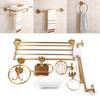 7PCS Luxury Bathroom Accessories Set - Toilet Paper Holder, Soap Dispenser, Towel Rack, Brush Holder - Modern & Elegant Decor