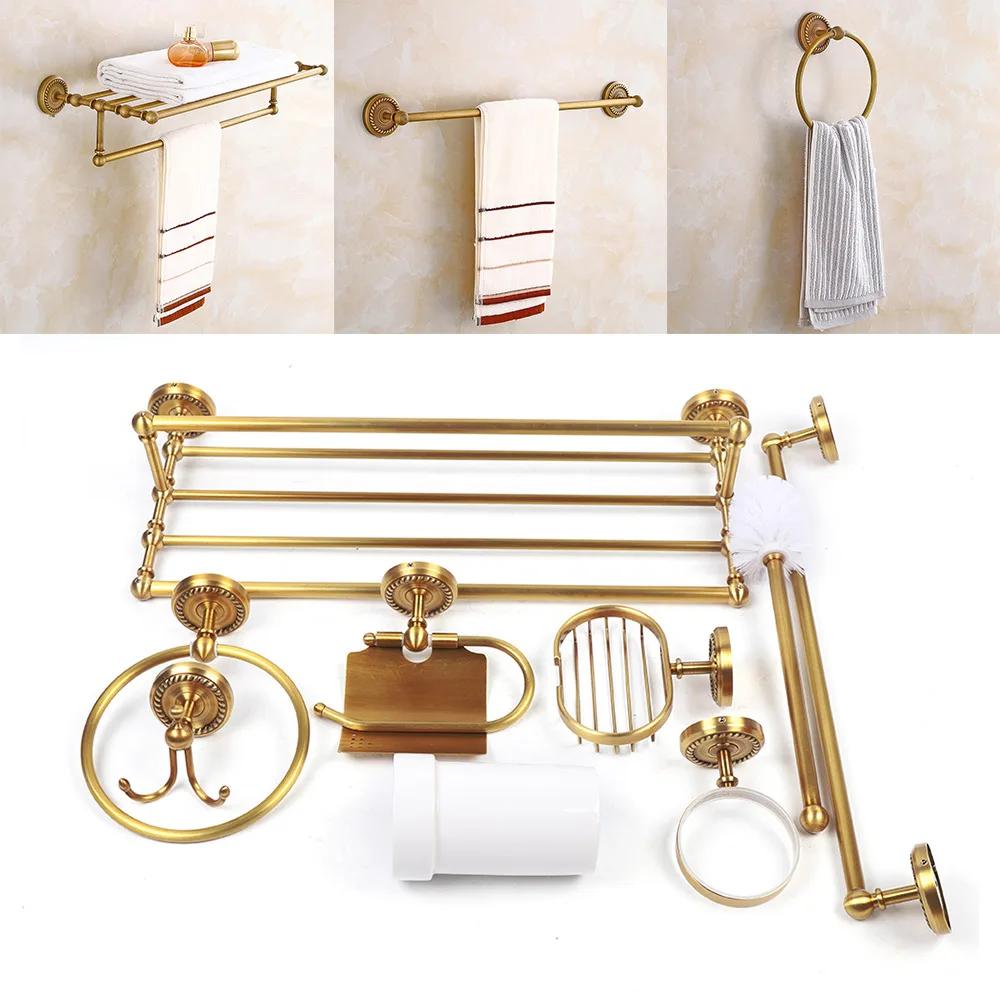 7PCS Luxury Bathroom Accessories Set - Toilet Paper Holder, Soap Dispenser, Towel Rack, Brush Holder - Modern & Elegant Decor