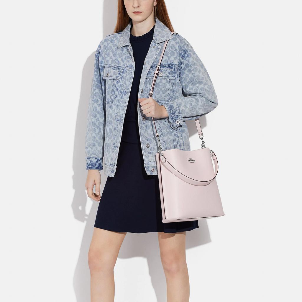 New COACH Mollie Leather Bucket Bag, Handbag, Shoulder Bag, Crossbody Bag Tubas Women's Ice Pink CA214-SVNBA