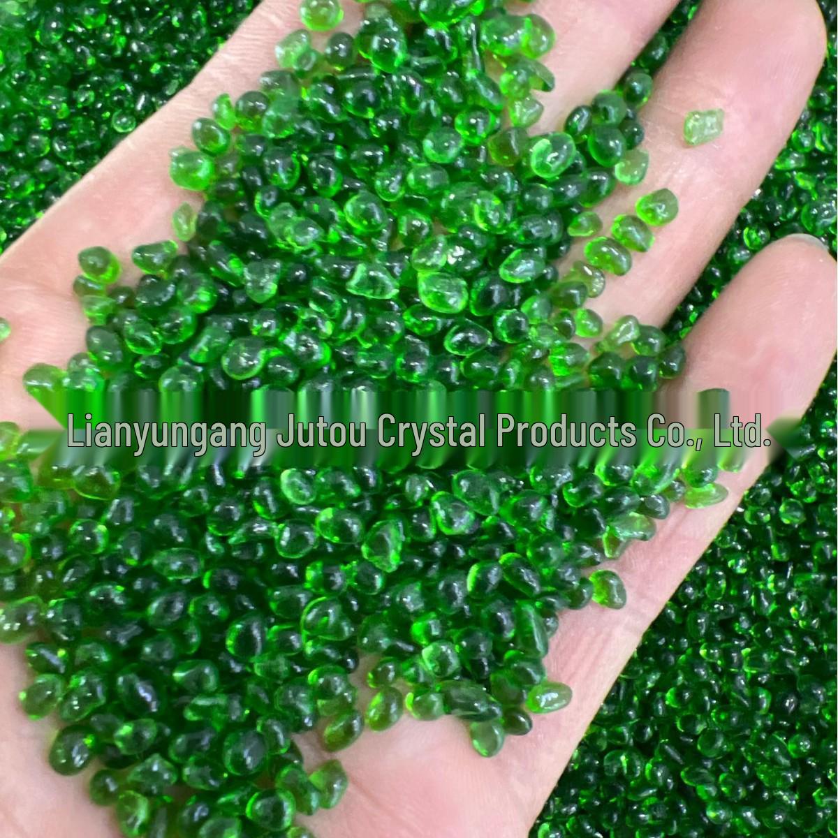 Artificial Green Glazed Gravel for Fish Tank and Potted Plant Landscaping - Seven Treasures Decorative Ornaments, 500g