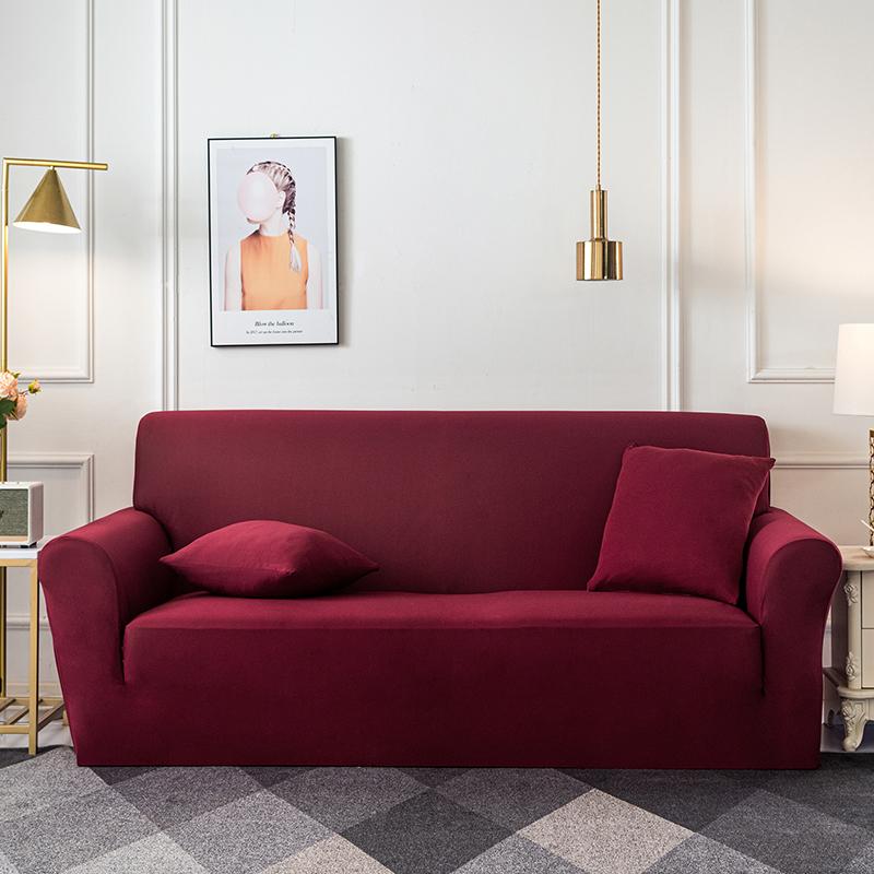 Einfarbige Sofabezüge für Wohnzimmer Elastischer Stretch Stuhlbezug Couchbezug 1/2/3/4 Sitzer Eck-L-Form Sofa Benötigt 2 Stück kaufen