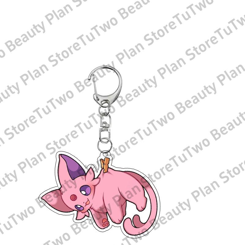 Creative Classics Eevee Anime Acrylic Keychain Pendant Decor Cartoon Umbreon Eevee Espeon Glaceon Jolteon Bag Key Ring Charm