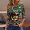 3/4 Sleeve Shirts For Women Print Graphic Tees Blouses Casual Plus Size Basic Tops Pullover