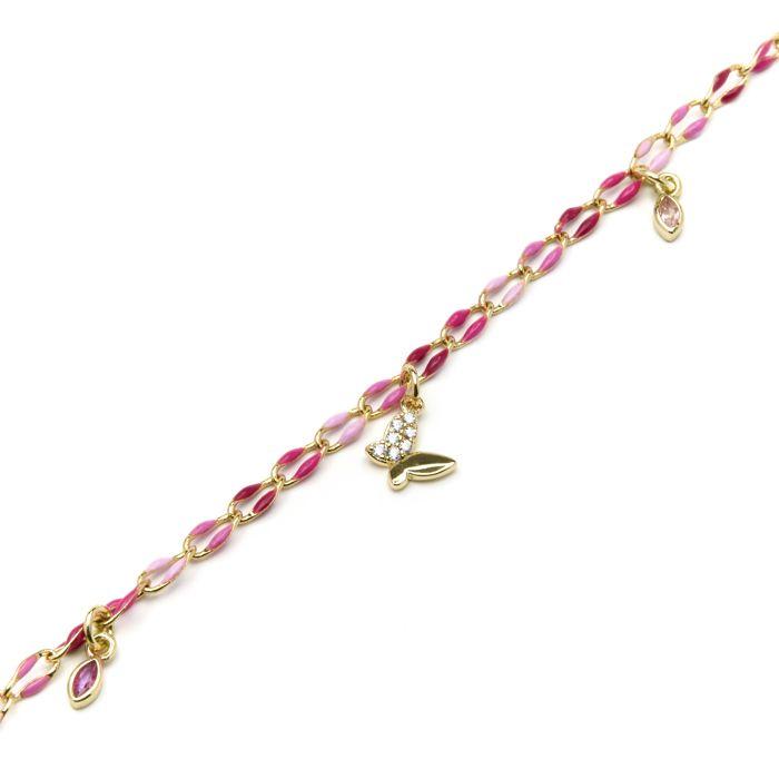 Bracelet - LUXENTER - Axelon - Argent sterling 925 - finition or jaune 18k - Laque rose