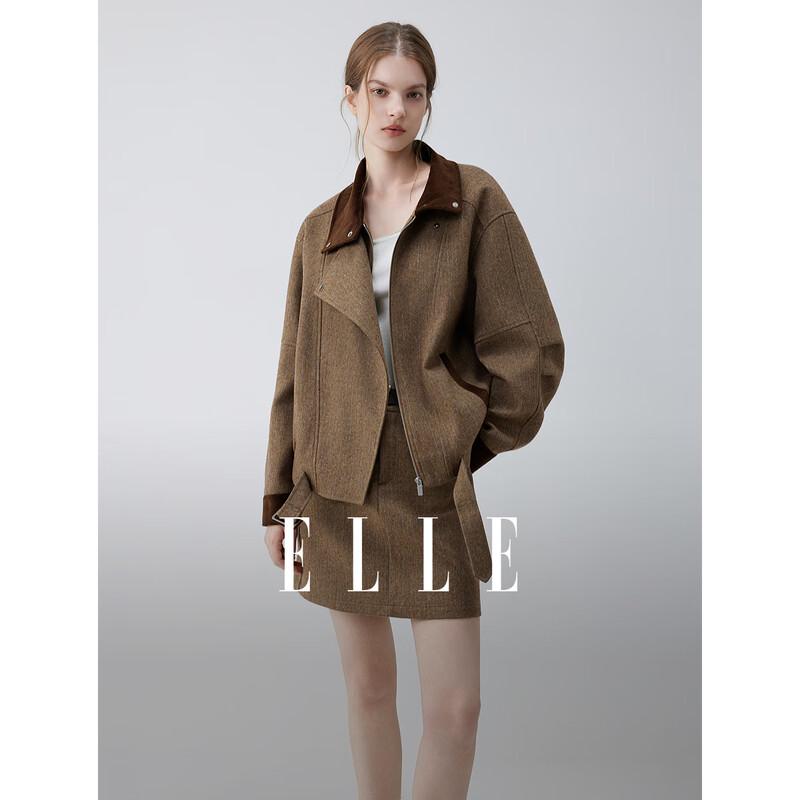 ELLE Women's Oversized Patchwork Short Jacket