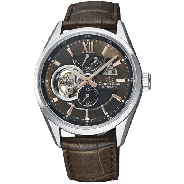 Orient Men's RK-AV0008Y (Contemporary Modern Skeleton Men's) Round Watch Brown Stainless