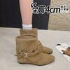 French Retro Inner Heightening Short Boots Children's Autumn and Winter New Fashion Trouser Boots Fashion Bare Boots Martin Boots