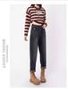 Plus Size Fleece-Lined High Waist Harem Jeans for Women - Autumn/Winter Slimming Carrot Fit
