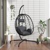 Vidaxl Hängesessel Kokon Mit Kissen, Anthrazit, PE-Rattan Und Stahl