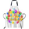 oFloral Happy Birthday with Balloons Apron Unisex Adjustable Bib Apron Cooking Kitchen Chef Women Men Aprons for Home Kitchen, Restaurant,Coffee