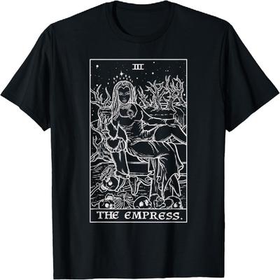 Die Kaiserin Tarotkarte Halloween Vampir Gothic Horror Hexe T-Shirt