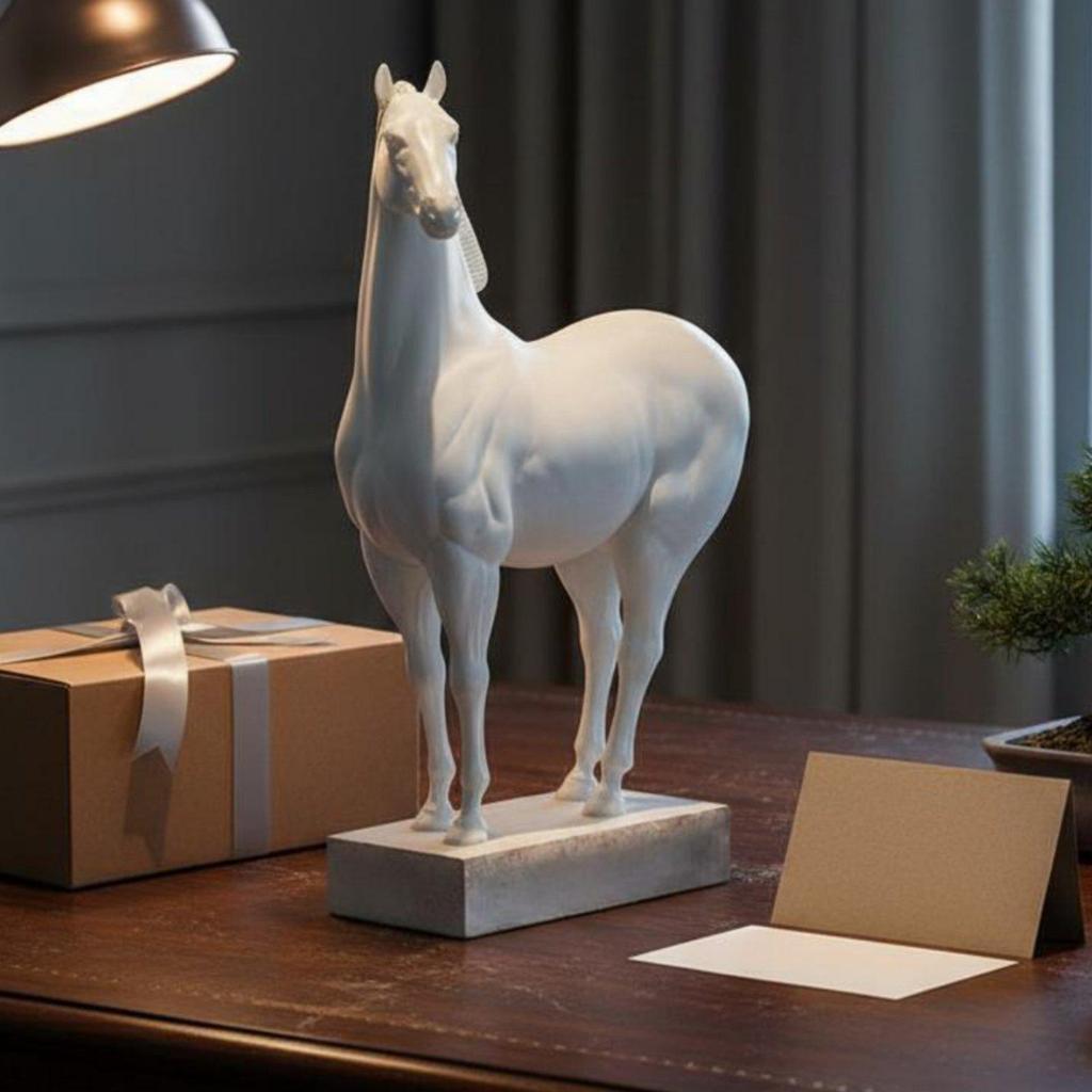 Horse Statue Auspicious Gift Modern Resin Decor for Office Desk