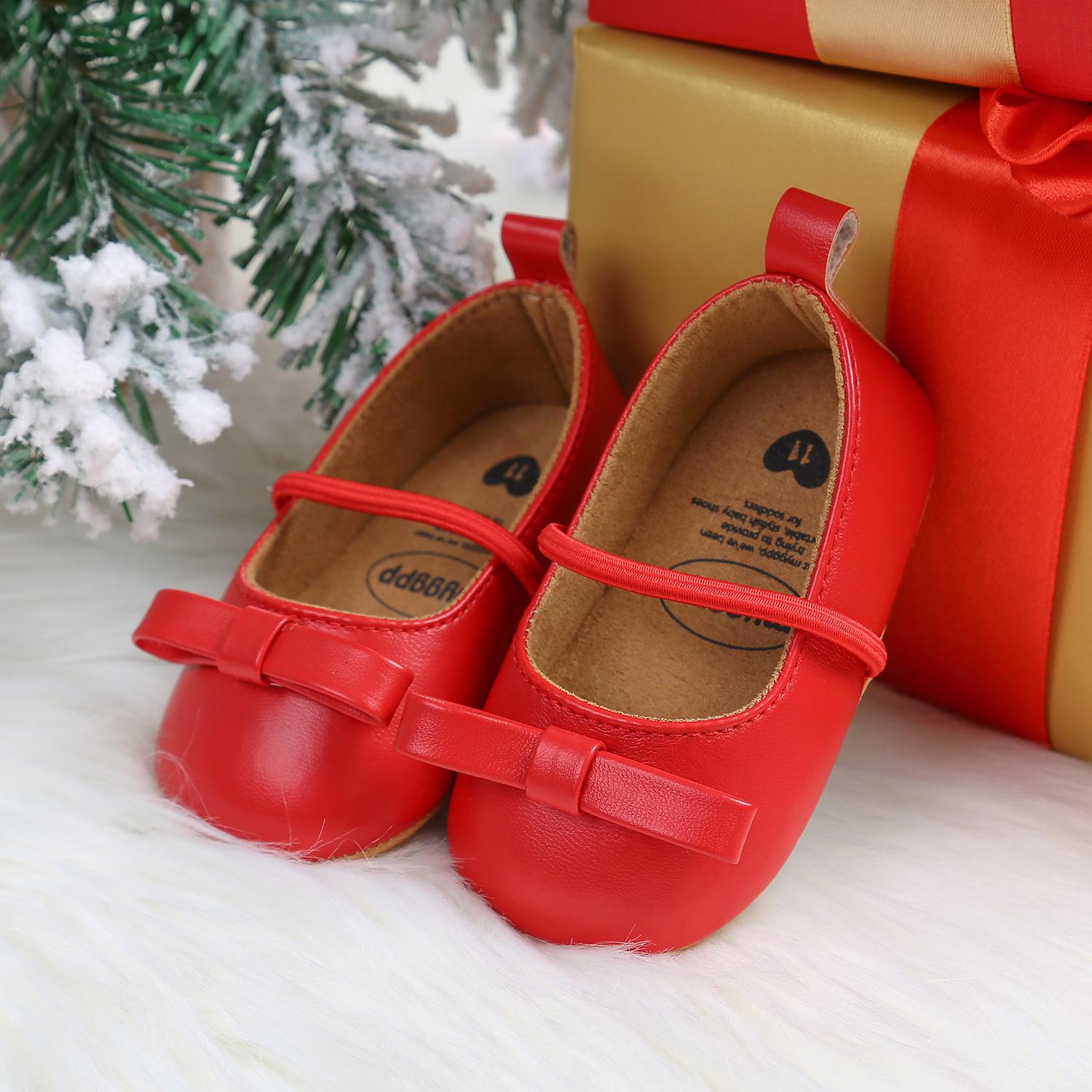 

Рождественские мокасины для девочки, блестящие туфли Мэри Джейн для принцессы, премиальные легкие туфли с мягкой подошвой для новорожденных, обувь для малышей 13CM