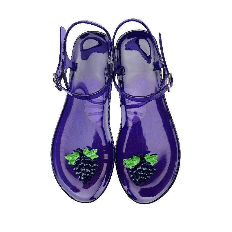 Fashion Women Fruit Sandals Transparent PVC Flat Flip-flop Sandal Ladies 2025 Summer Outdoor Fashion Non-slip Buckle Strap Beach Shoes