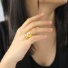 LIKGREAT OM Symbol Buddhism Yoga Ring For Women Stainless Steel Indian Hindu Open Rings Supernatural Spiritual Amulet Jewelry