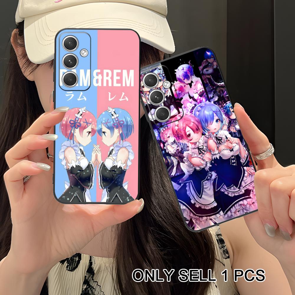 ReZero Rem Ram Matte TPU Mobile Phone Case for Samsung Galaxy S26 S25 S24 S23 S22 S21 S20 Note20 Plus FE Ultra Colorful Cover