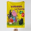 cartoon B-Barbapapa-a Throw Thick Comfort Flannel Quilt, Multi-scene Use Indoor Outdoor Daily Nap