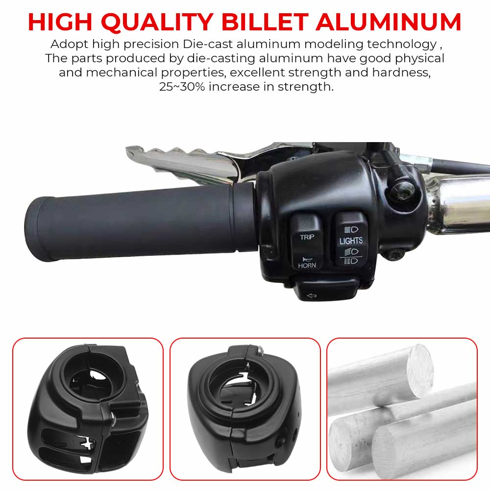 Handlebar Control Switch Housings Cover Kit Aluminum Black 1Pair Motorcycle For Harley Softail Standard FXST FXSTI 2001 - 2006