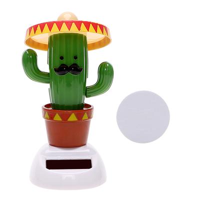 Car Ornaments Soldier Solar Powered Dancing Shaking Head Cartoon Creative Gift Cactus Auto Dashboard Decoration Car Accessories
