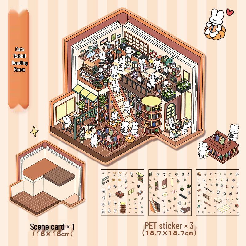 

3D Стереоскопические Наклейки для Ландшафтного Дизайна Виллы - Ручная работа, Большой размер, DIY Миниатюрная Сцена