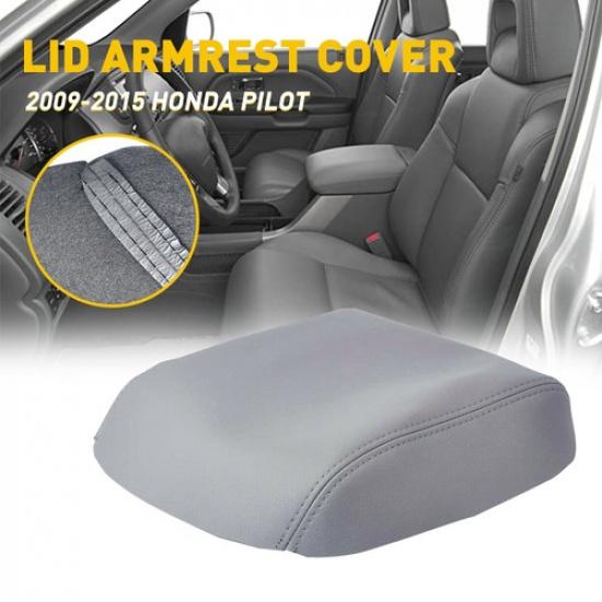 Center Car Lid Console Armrest Cover Gray Leather For Honda 2009-2015 Pilot EXV