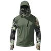 Men's Casual Camouflage Print Hooded Long Sleeve Sun Protection Shirt Lightweight Breathable Outdoor Activewear